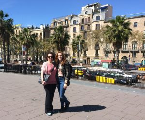 Sarah Straight and her mom, traveling in Spain.