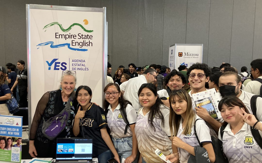 Group of high school students from Mexico with Kim Andersen, of Empire State English.