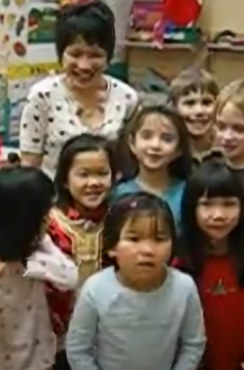 Group of children with teacher.